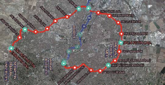 Système de train léger sur rail pour la ville de Konya (METRO)